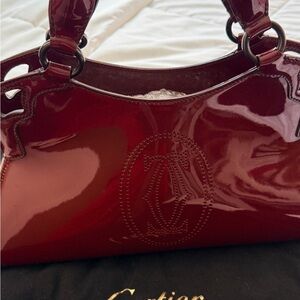 Cartier Deep Red Patent Shoulder Bag